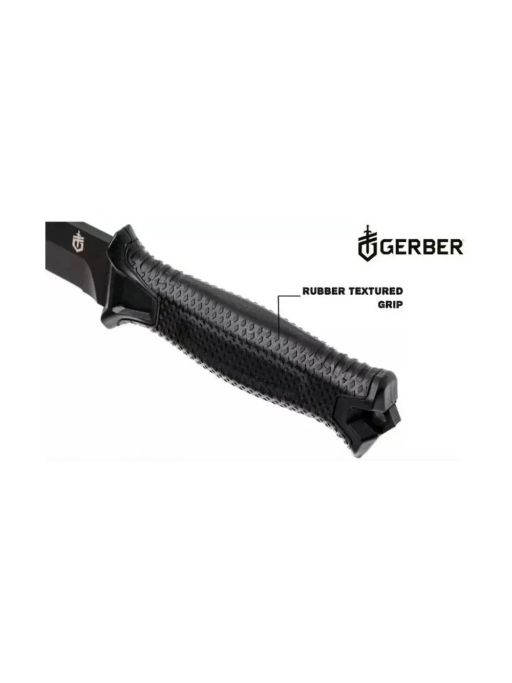 Gerber Gear Strong Arm - Fixed Blade,  Tang Knife - Black, Plain Edge pack  of 2